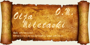 Olja Miletaški vizit kartica